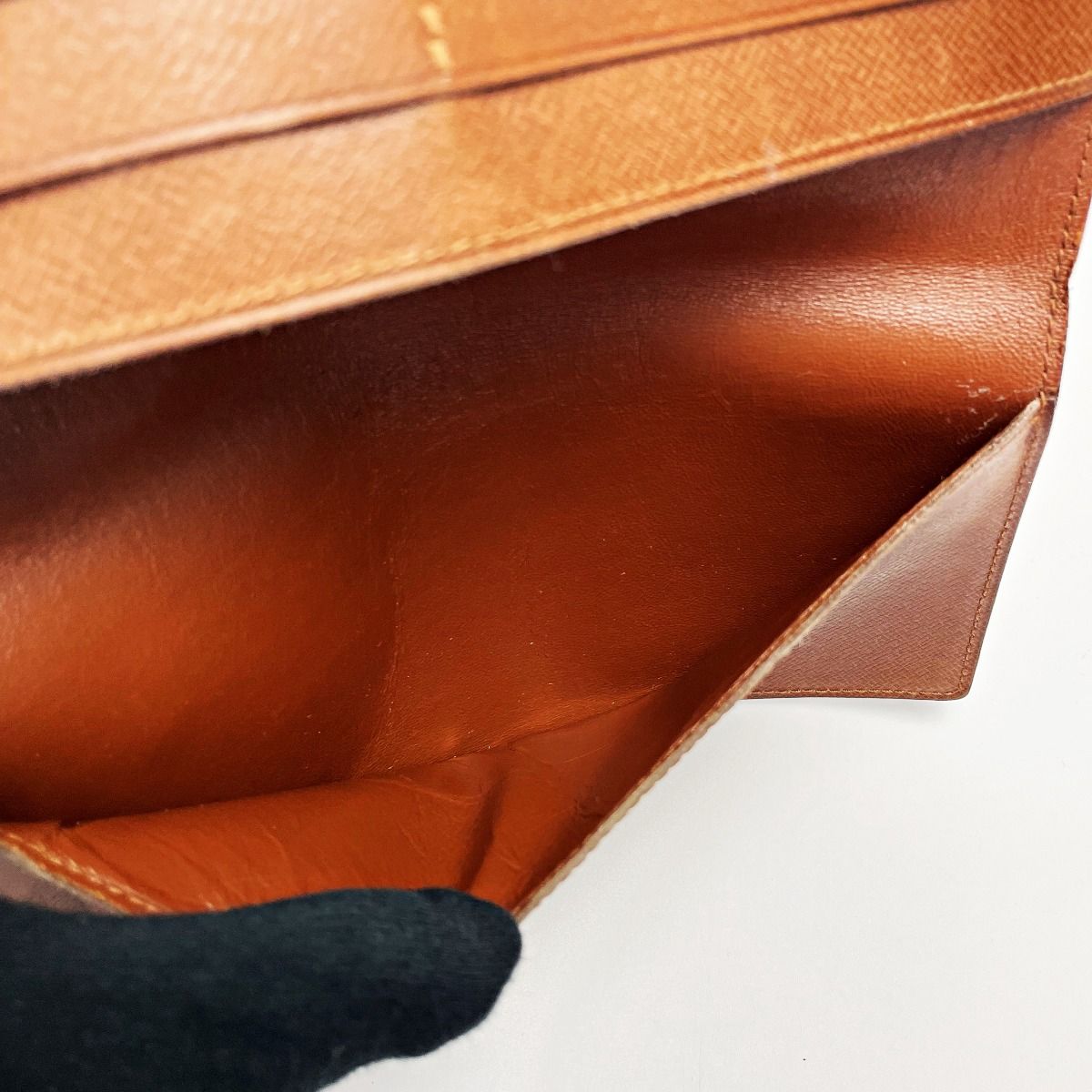 Louis Vuitton Monogram Porto Chequier Double M62223 Brown Long Wallet Unisex