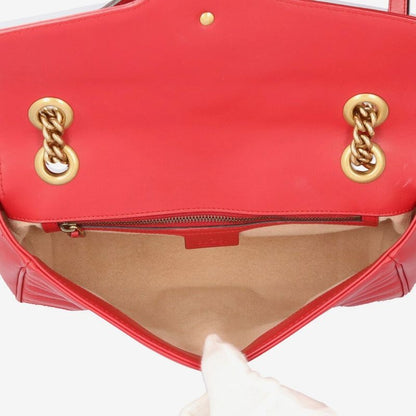 Gucci GG Marmont Shoulder Bag Leather 443497 Red Ladies Gucci  Gucci