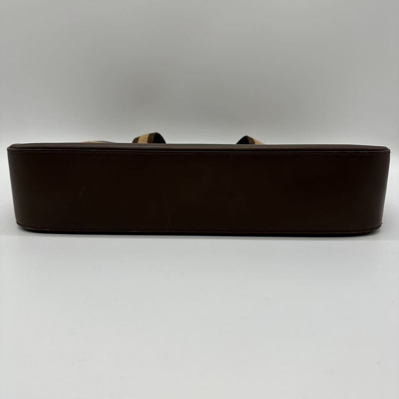 Gucci 002 1135 Handbag Sherry Line Leather Brown Ladies Men Vintage Fashion