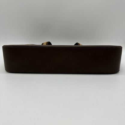 Gucci 002 1135 Handbag Sherry Line Leather Brown Ladies Men Vintage Fashion