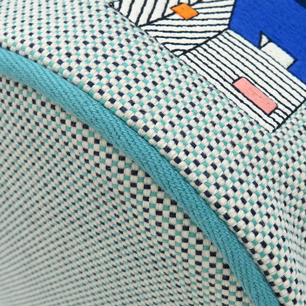 Hermes Rucksack Daypack Les Cabins Backpack Cotton Marine and Mint Silver