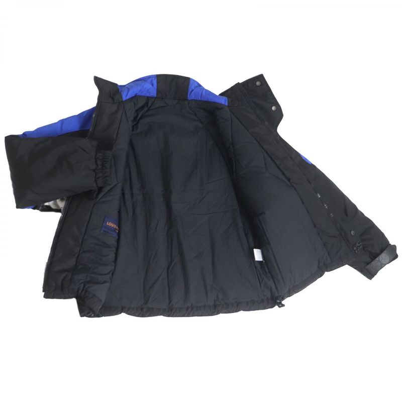 20SS Louis Vuitton 1a63fq Monogram Spray WZIP Padded Blouson Jacket Black×blue