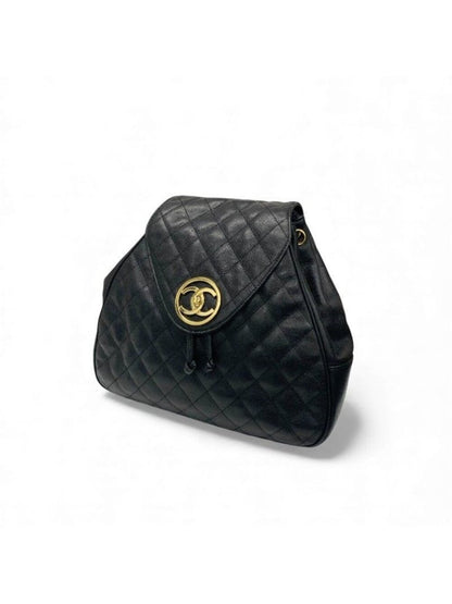 Chanel Chanel Bag Backpack Rucksack Black Gold Quilted Turn Lock