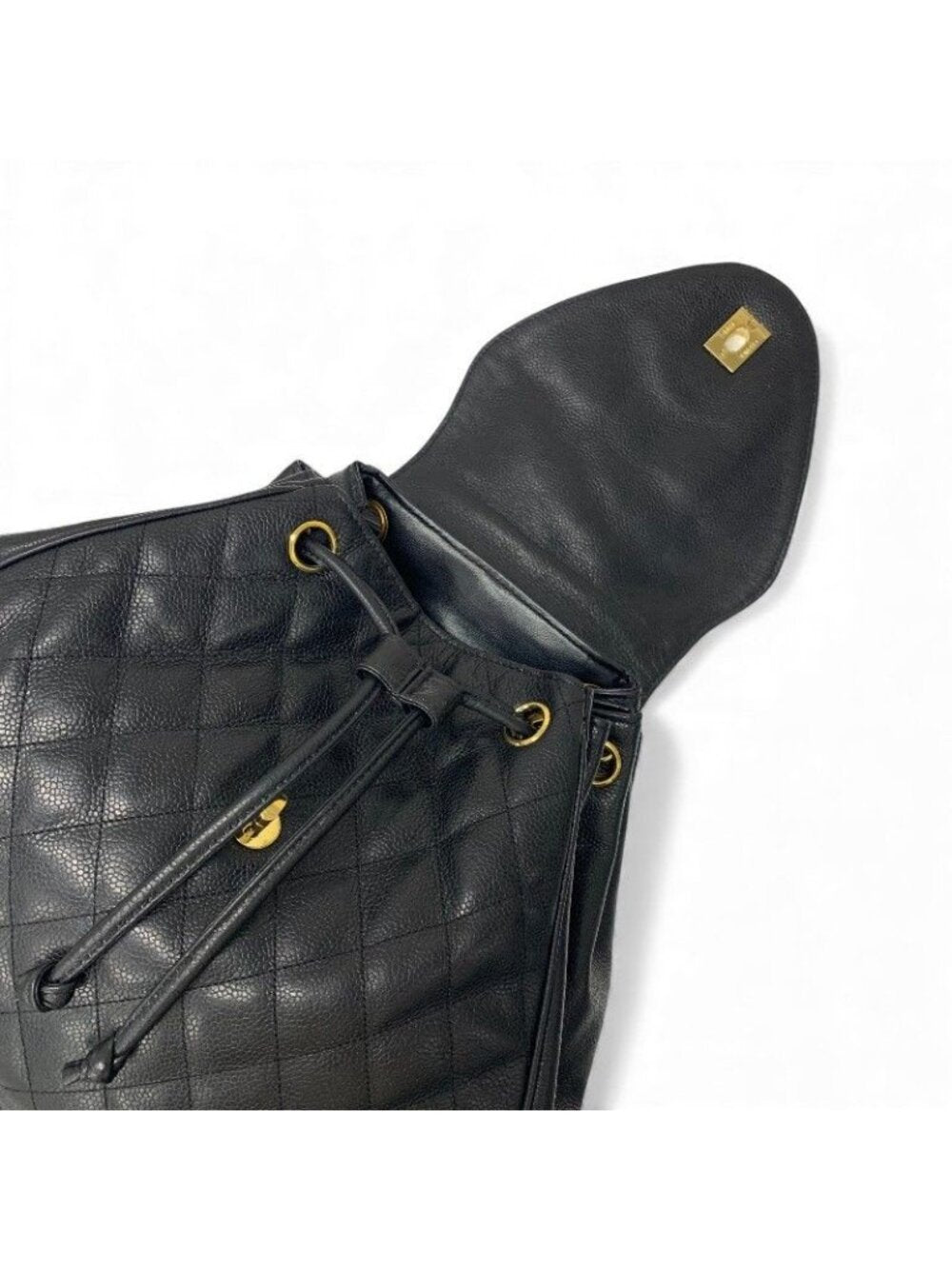 Chanel Chanel Bag Backpack Rucksack Black Gold Quilted Turn Lock