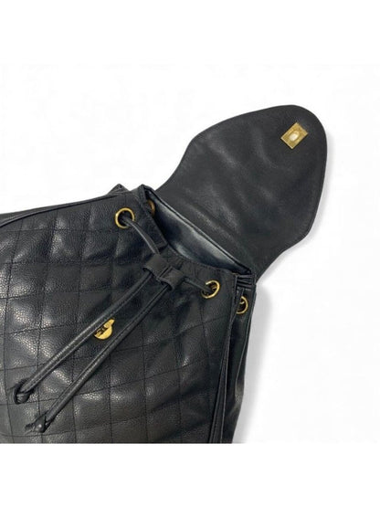 Chanel Chanel Bag Backpack Rucksack Black Gold Quilted Turn Lock