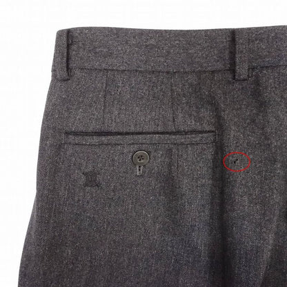 Old Celine Slacks 2 Tuck Pants One Point Logo Triomphe Wool Bottoms Size 88