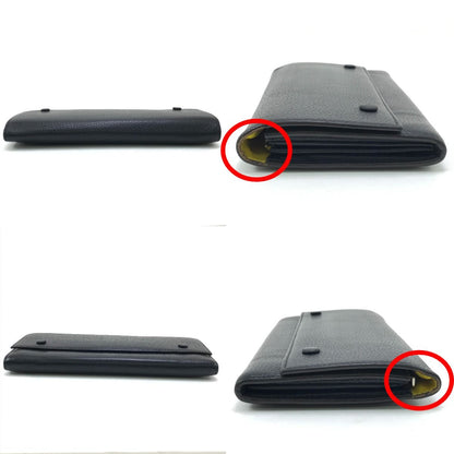 Celine Long Wallet Large Flap Multifunction S-Ba-0193 Black X Yellow