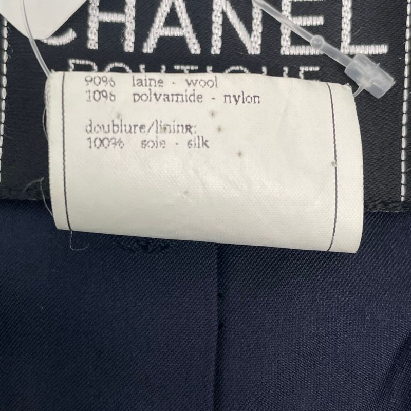 Chanel 96P Coco Button Setup Jacket Dress Wool Navy Size 40