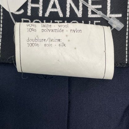 Chanel 96P Coco Button Setup Jacket Dress Wool Navy Size 40