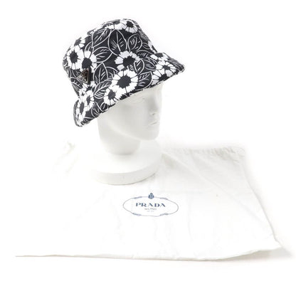 Prada 2021 1hc248 Re Nylon Floral Pattern Bucket Hat With Triangle Logo Plate