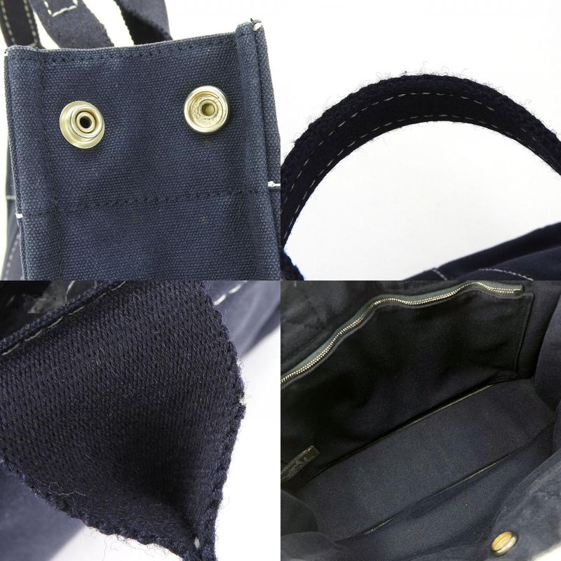 Hermes Handbag Tote PM Deauville Canvas Navy Casual Women Men Hermes