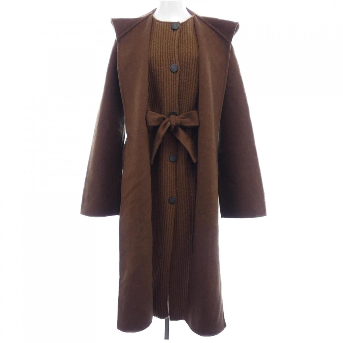 Hermes Knit Details Double Face Coat
