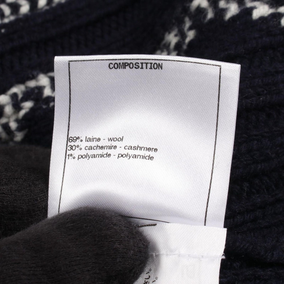 Chanel Dress Wool Knit Navy White — view 4
