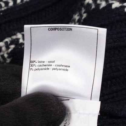 Chanel Dress Wool Knit Navy White — view 4