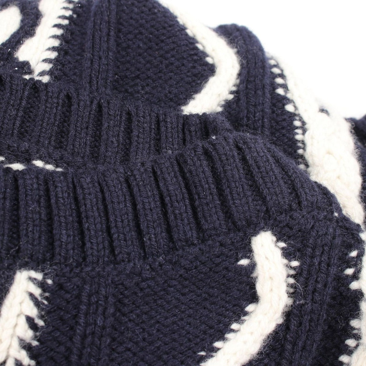 Chanel Dress Wool Knit Navy White — view 6