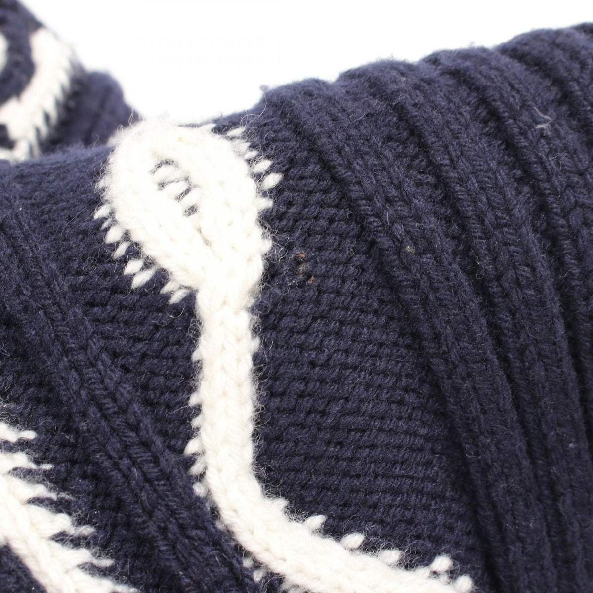 Chanel Dress Wool Knit Navy White — view 7