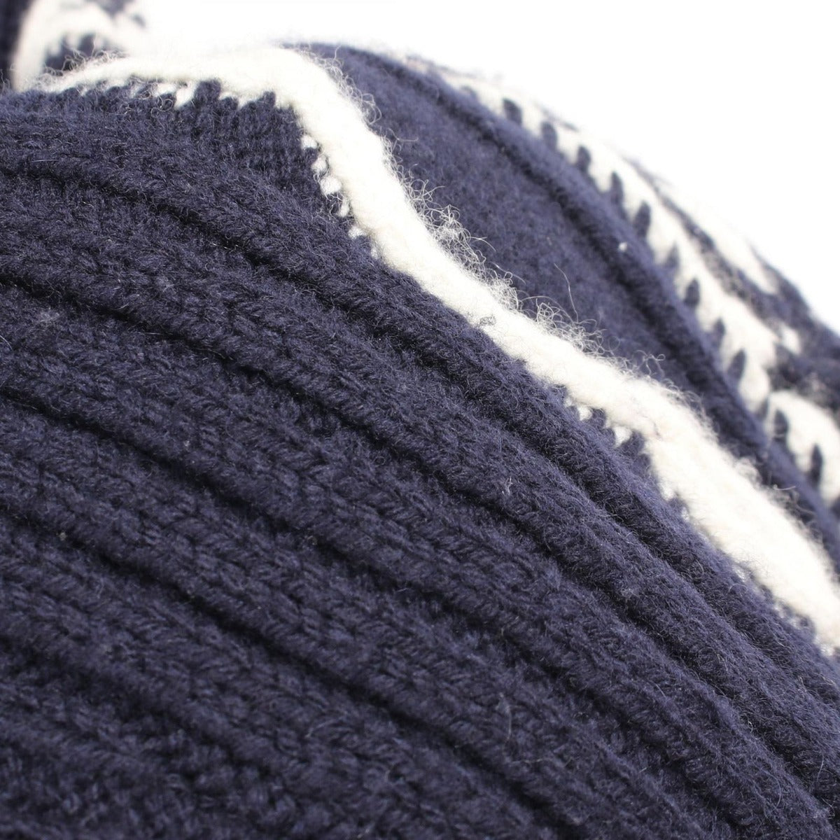Chanel Dress Wool Knit Navy White — view 8