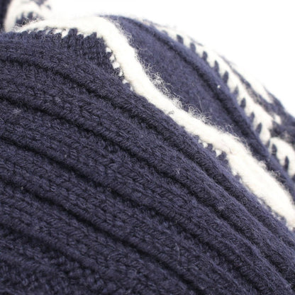Chanel Dress Wool Knit Navy White — view 8