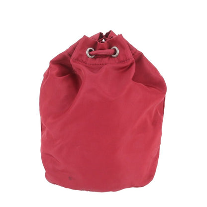 Prada Tessuto Nylon Triangle Logo Drawstring Leather Pouch — view 2