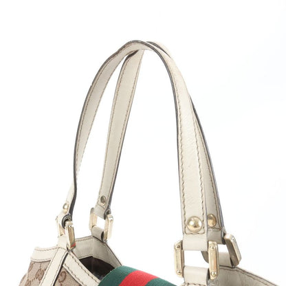 Gucci GG Canvas Sherry Line Leather Tote Bag Shoulder Hand 233607 Women EME