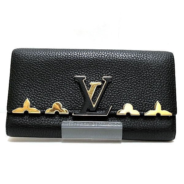 Louis Vuitton Taurillon Portefeuille Capucines M64551 Noir Black Long Wallet