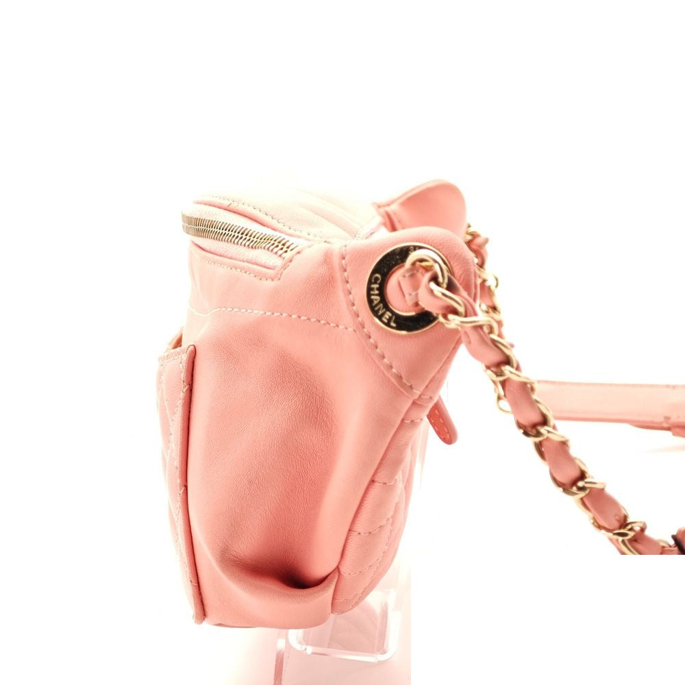 Chanel Quilted Lambskin Pink Chain Belt Bag — view 5