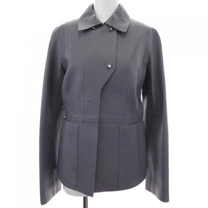 Hermes Leather Jacket Gray 36