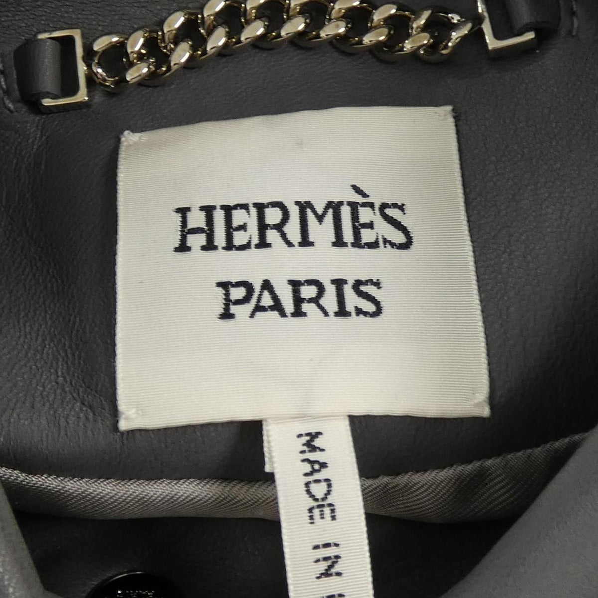 Hermes Leather Jacket Gray 36 — view 5
