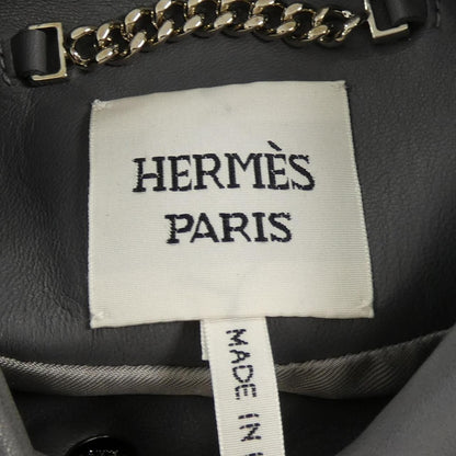 Hermes Leather Jacket Gray 36 — view 5