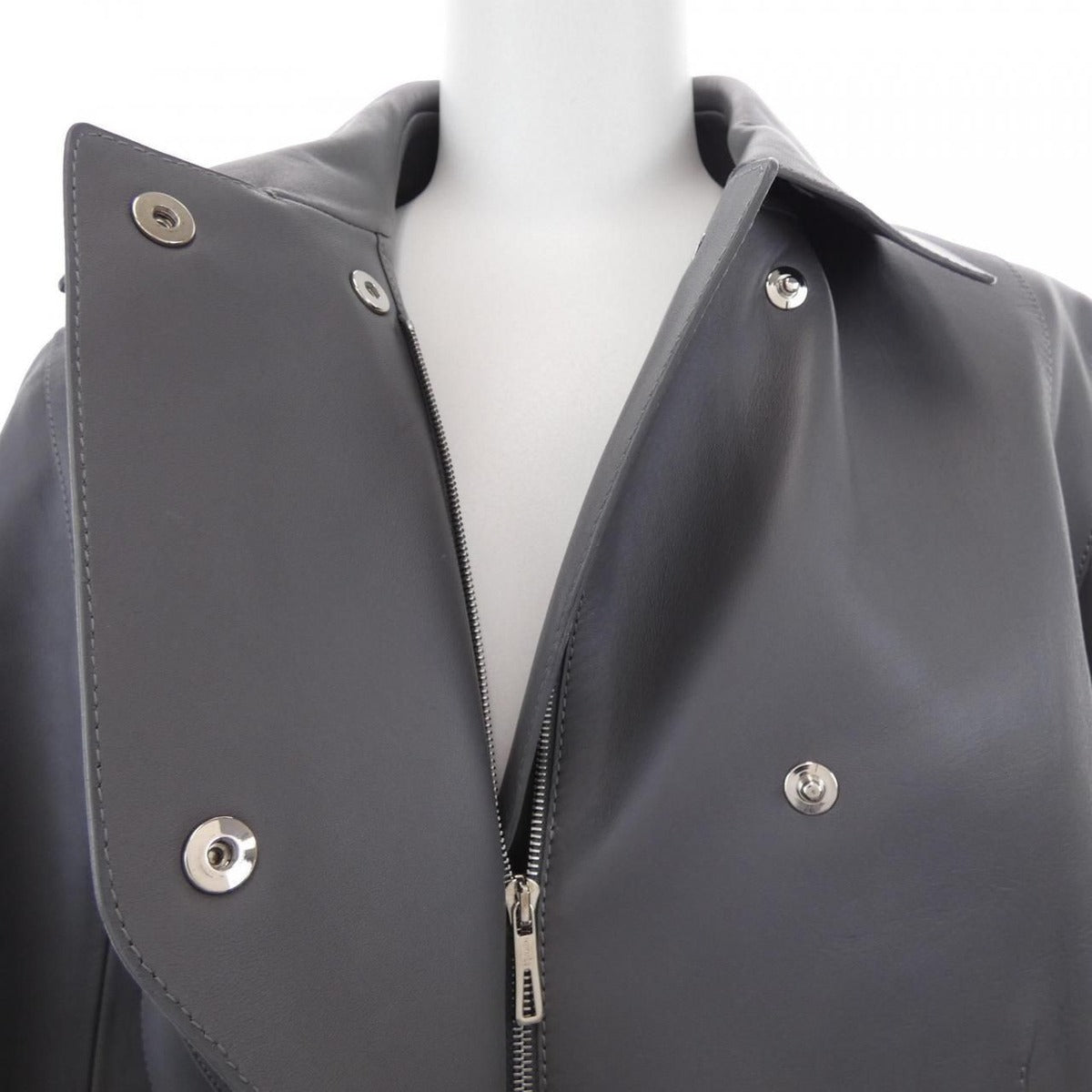Hermes Leather Jacket Gray 36 — view 6
