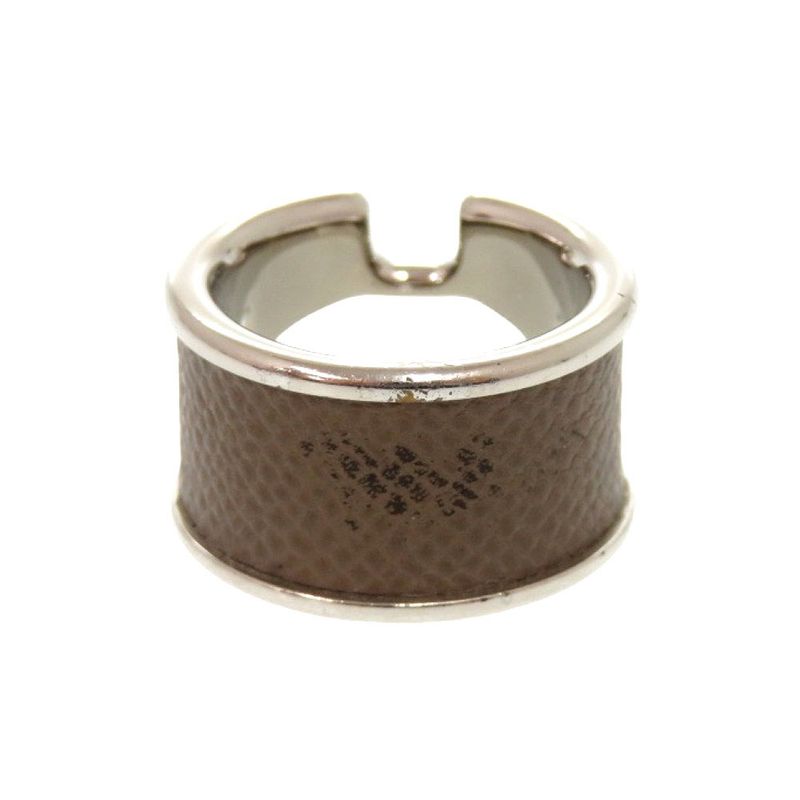 Hermes Olympe GM Vaux Epson Etoupe Silver Hardware Ring Size S Accessories 0373