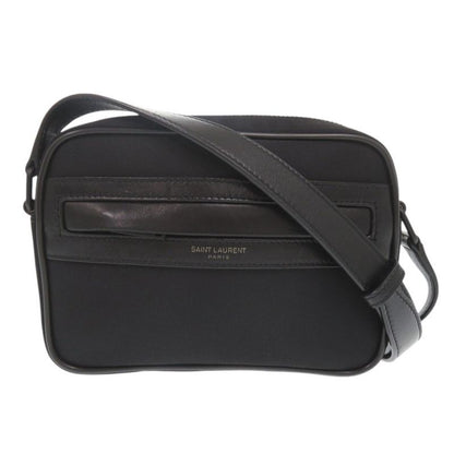 Saint Laurent Camera Bag Camp Nylon Lambskin Black Shoulder Bag Black 0596