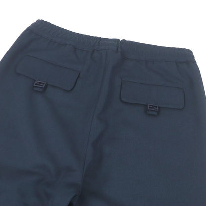 Fendi 2022 Fb0825 FF Logo Hardware Easy Pants Tapered Pants Navy 46 Made In