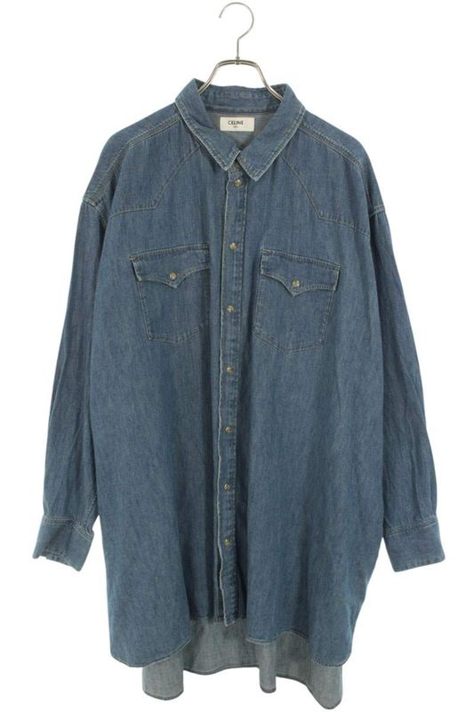 Celine 2t217362m Western Denim Long Sleeve Shirt Men's XL