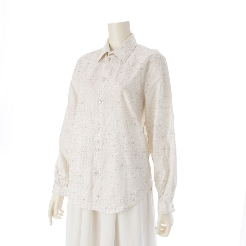 Louis Vuitton Monogram L/S Shirt Blouse Top White XS