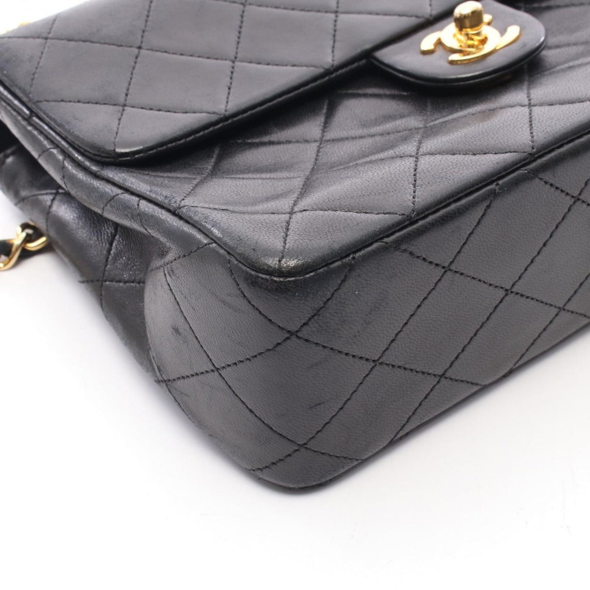 Chanel Shoulder Bag Mini Quilted 20 Black Lambskin Mini Chain — view 8