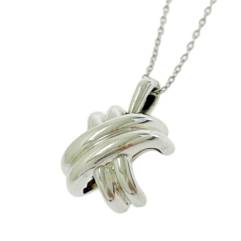 Tiffany & Co Silver Signature Cross Necklace 4.0g 925 Engraved 489921 Necklace