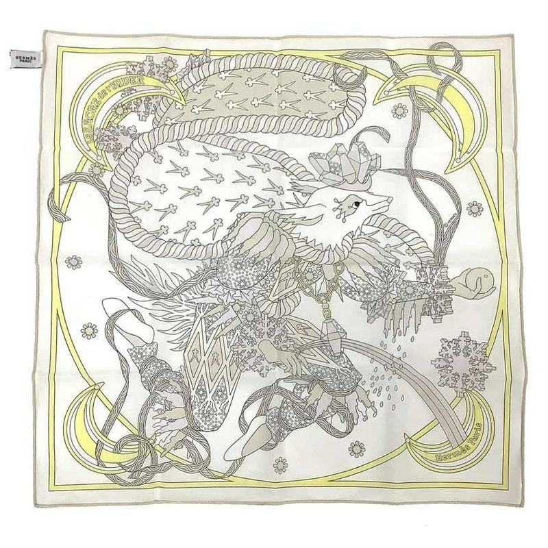 Hermes Handkerchief Le Sacre De I'hiver Winter Festival Bandana Cotton Calais