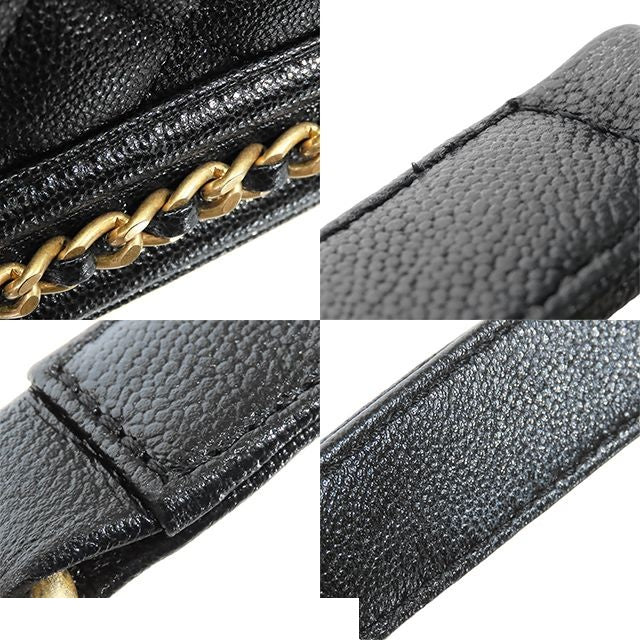 Chanel Boy Black Gold Caviar Leather Small 20 Shoulder Bag — view 7