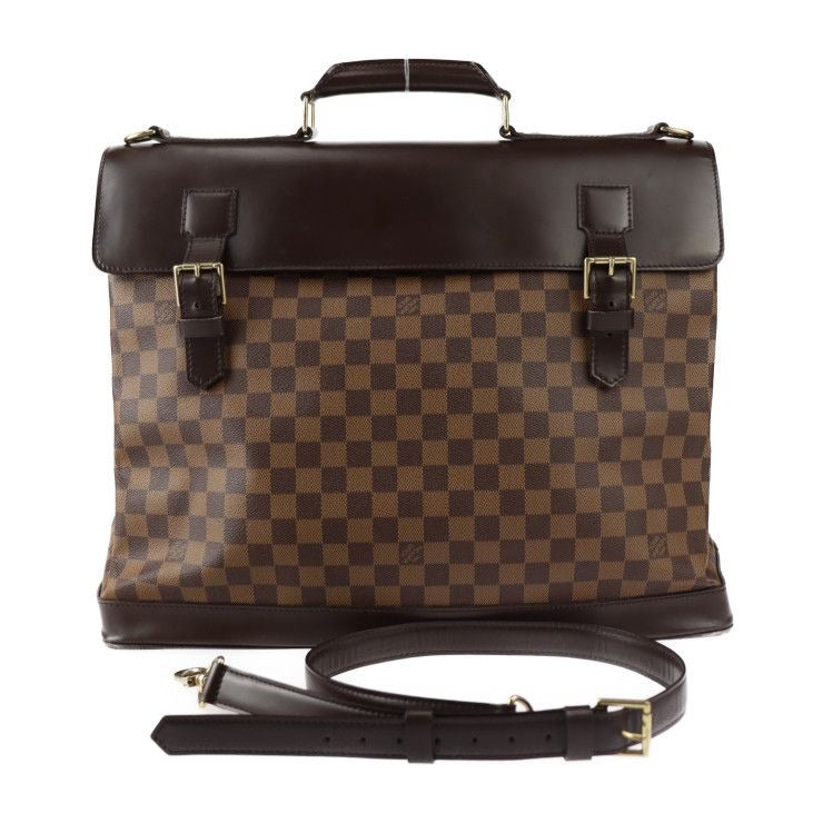 Louis Vuitton West End PM Boston Bag Calf Ebne Brown Gold Hardware