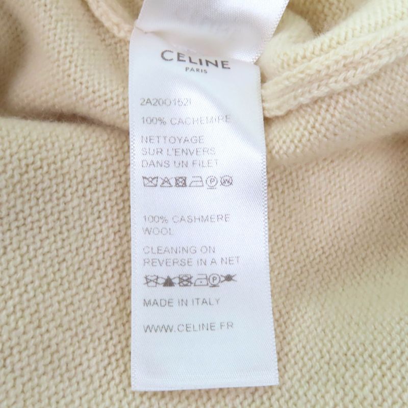 Celine 2a20o152i 100% Cashmere Salky Embroidered Crew Neck Long Sleeve Sweater
