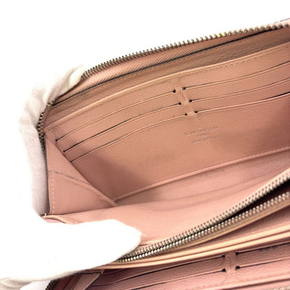 Louis Vuitton Zippy Wallet Mahina Magnolia Leather Light Pink Round Zipper Long