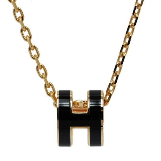 Hermes Pop Ash Mini Necklace 40 cm Hpendant Black Pink