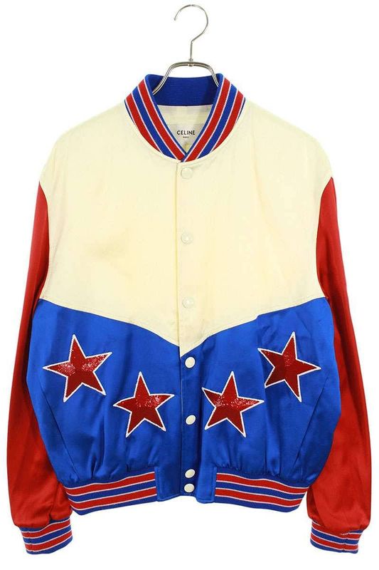 Celine 2v35n851c Embroidered American Teddy Blouson Men's 46