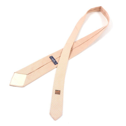 Hermes 659082t 100% Silk All-over Pattern Necktie Orange Blue With Box Made In