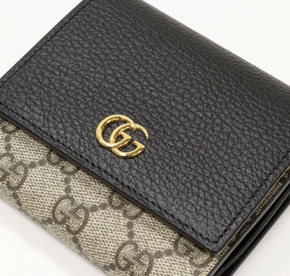 Gucci L Shaped Zipper Fold Wallet With Coin Purse GG Supreme Bi-color Medium