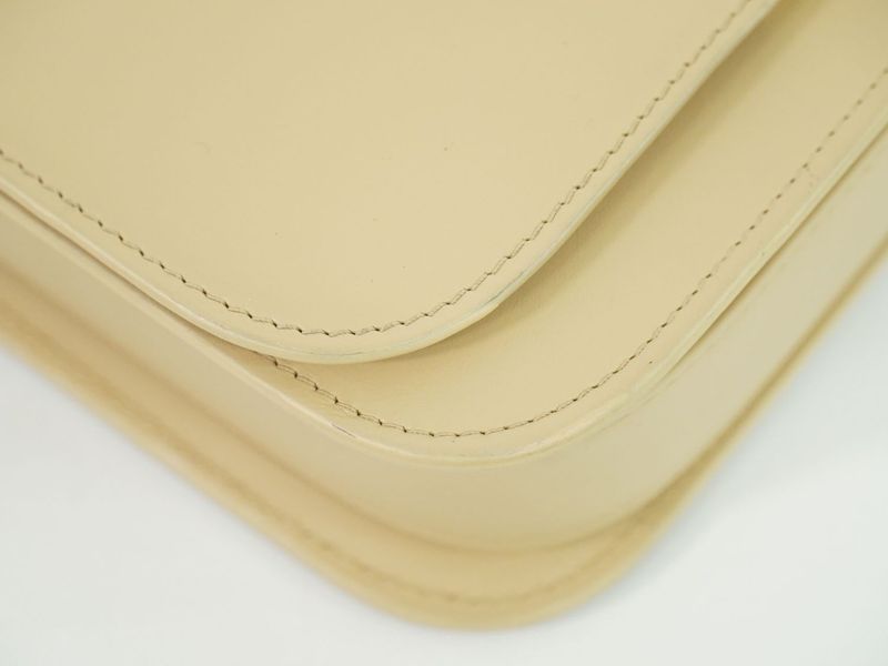 Authentic Loewe Goya Small Shoulder Bag Pochette Leather Beige Goya Bag