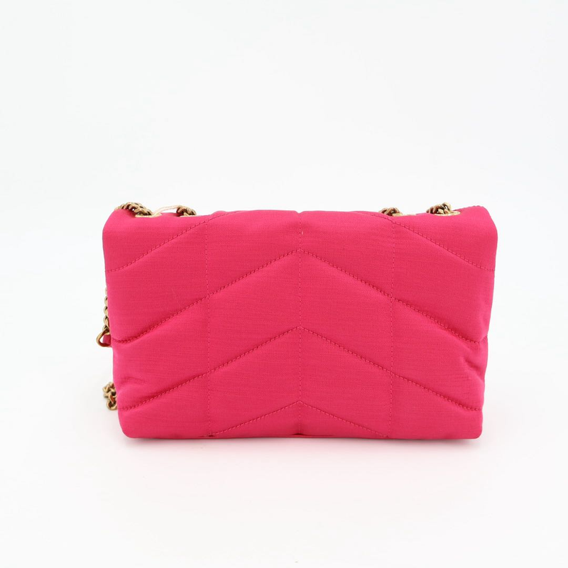 Saint Laurent Mini Puffer Cotton Blend Shoulder Bag