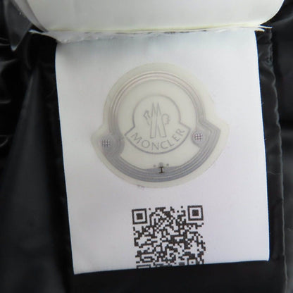 Moncler Hermine Logo Patch Hooded Down Coat Black 2 Garment — view 14