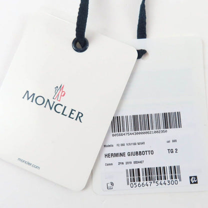 Moncler Hermine Logo Patch Hooded Down Coat Black 2 Garment — view 15